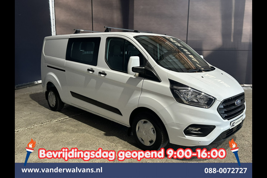 Ford Transit Custom 2.0 TDCI 131pk L2H1 Dubbele Cabine Inrichting Euro6 Airco | 5-Zits | Camera | Cruisecontrol | LED Parkeersensoren, Stoelverwarming, Achterklep, Dakdragers, 2800kg trekvermogen