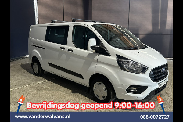 Ford Transit Custom 2.0 TDCI 131pk L2H1 Dubbele Cabine Inrichting Euro6 Airco | 5-Zits | Camera | Cruisecontrol | LED Parkeersensoren, Stoelverwarming, Achterklep, Dakdragers, 2800kg trekvermogen