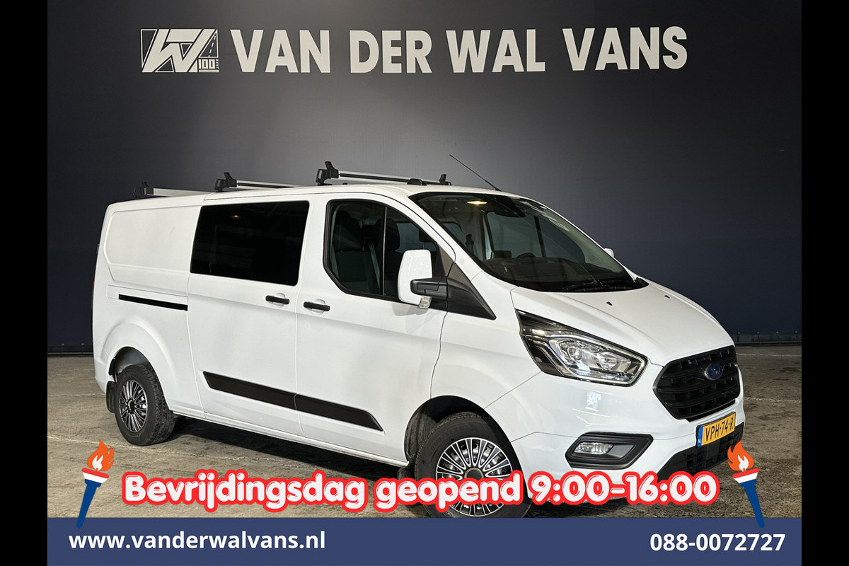 Ford Transit Custom 2.0 TDCI 130pk L2H1 Dubbele Cabine Euro6 Airco | 6-Zits | Camera | LED | Cruisecontrol | 2800kg Trekhaak Android Auto, Verwarmde voorruit, Stoelverwarming, Parkeersensoren, Dakdragers