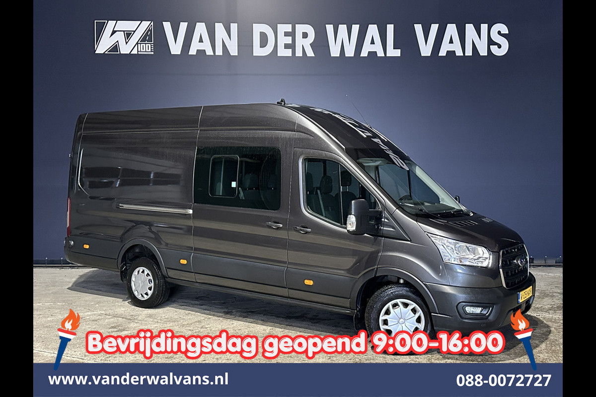 Ford Transit 2.0 TDCI 185pk L4H3 Dubbele Cabine Euro6 Airco | 6-Zits | Camera | Cruisecontrol Parkeersensoren, 2800kg trekvermogen