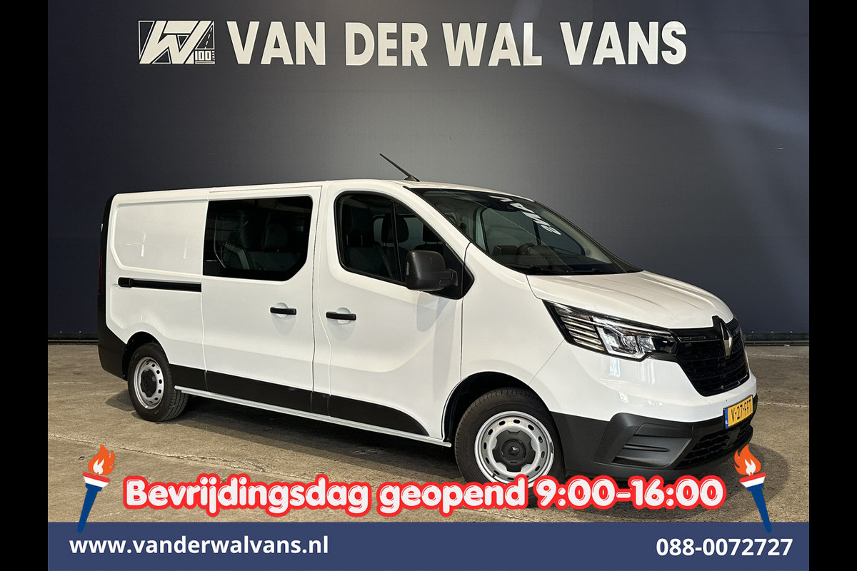 Renault Trafic 2.0 Blue dCi 131pk L2H1 Dubbele Cabine Euro6 Fabrieksgarantie Airco | 6-Zits | Apple Carplay | LED 2500kg Trekhaak, Android Auto, Cruisecontrol, Parkeersensoren, Bijrijdersbank