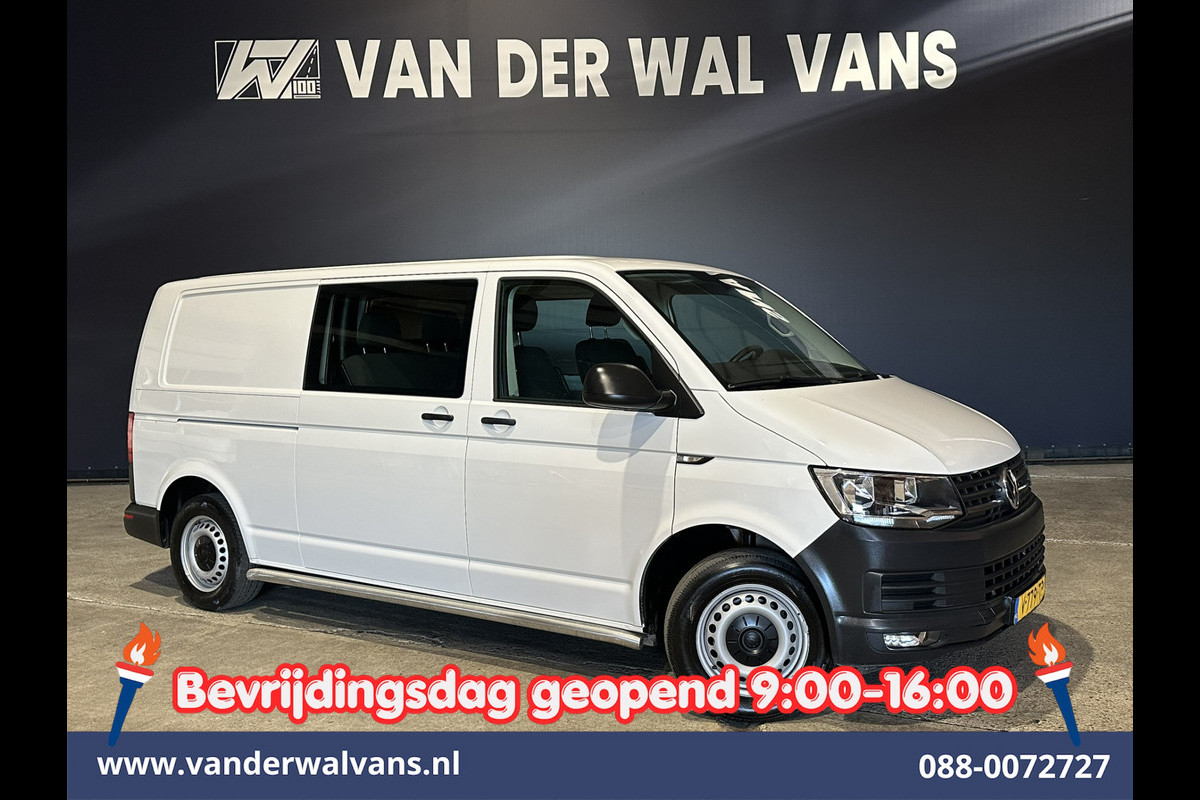 Volkswagen Transporter 2.0 TDI 150pk L2H1 Dubbele Cabine Airco | 5-Zits | Navigatie | Apple Carplay | Cruisecontrol Android Auto, 2500kg Trekhaak, Parkeersensoren, Achterklep