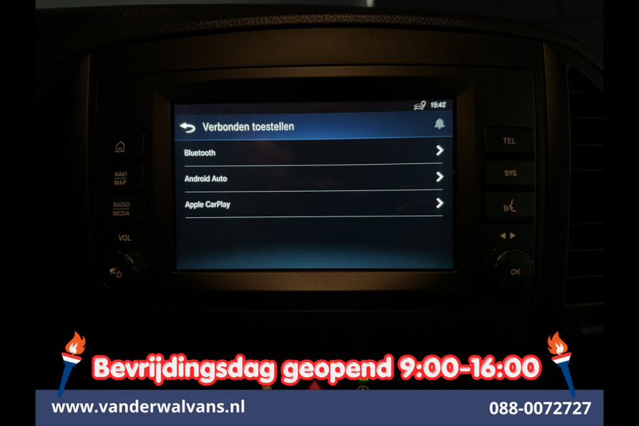 Mercedes-Benz Vito 116 CDI 164pk L3H1 Euro6 Airco | Camera | Apple Carplay | Cruisecontrol | Bumper in de kleur Stoelverwarming, Android Auto, Bijrijdersbank