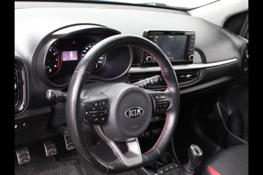 Kia Picanto 1.0 T-GDI GT-Line Leder Keyless Navigatie Apple Carplay/Android Auto Stoelverwarming Lichtmetalen Velgen Cruise Control Climate Control Camera Parkeer sensoren Bluetooth
