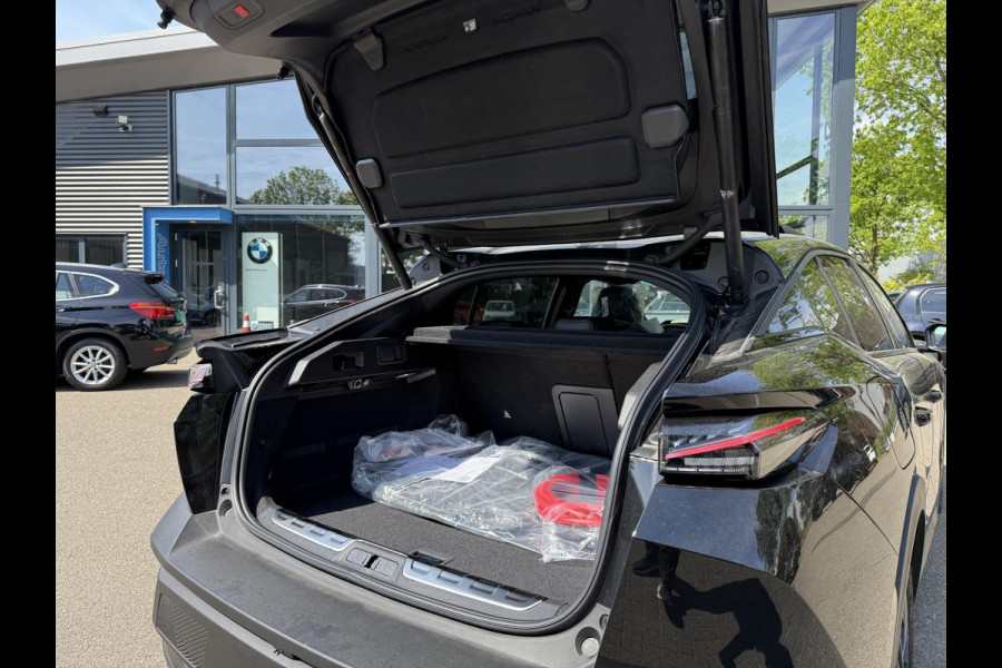 Peugeot e-408 GT 58 kWh NIEUWE AUTO 13KM!| FULL OPTION| PANO| FOCAL AUDIO| 360 CAMERA| ELEKTRISCHE ACHTERKLEP| ELEK. STOELEN| STOEL + STUURVERWARMING MET MASSAGE|