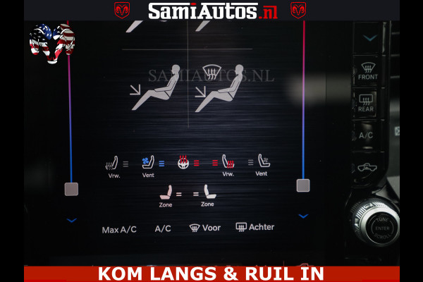 Dodge Ram NIGHT PREMIUM | 426PK | STRIPING | LUCHTVERING | HUD | PANO | 360 CAM | Full Option | LIMITED WHEELS | De Meest Luxe Pick-Up in  Comfortabele Dubbele Cabine met Royale 5 Zitplaatsen | EERSTE EIGENAAR | SMOKE PACK | BOM VOL |