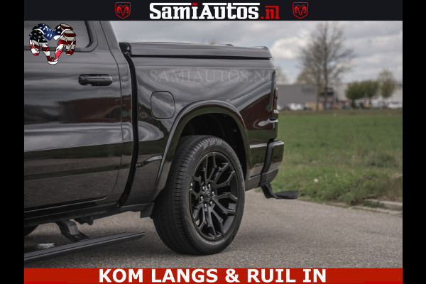 Dodge Ram NIGHT PREMIUM | 426PK | STRIPING | LUCHTVERING | HUD | PANO | 360 CAM | Full Option | LIMITED WHEELS | De Meest Luxe Pick-Up in  Comfortabele Dubbele Cabine met Royale 5 Zitplaatsen | EERSTE EIGENAAR | SMOKE PACK | BOM VOL |