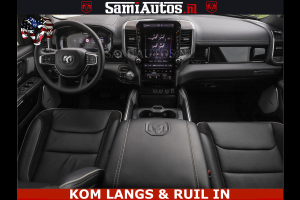 Dodge Ram NIGHT PREMIUM | 426PK | STRIPING | LUCHTVERING | HUD | PANO | 360 CAM | Full Option | LIMITED WHEELS | De Meest Luxe Pick-Up in  Comfortabele Dubbele Cabine met Royale 5 Zitplaatsen | EERSTE EIGENAAR | SMOKE PACK | BOM VOL |