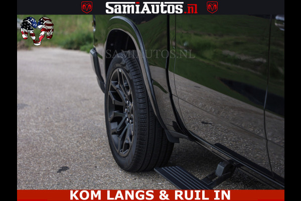 Dodge Ram NIGHT PREMIUM | 426PK | STRIPING | LUCHTVERING | HUD | PANO | 360 CAM | Full Option | LIMITED WHEELS | De Meest Luxe Pick-Up in  Comfortabele Dubbele Cabine met Royale 5 Zitplaatsen | EERSTE EIGENAAR | SMOKE PACK | BOM VOL |