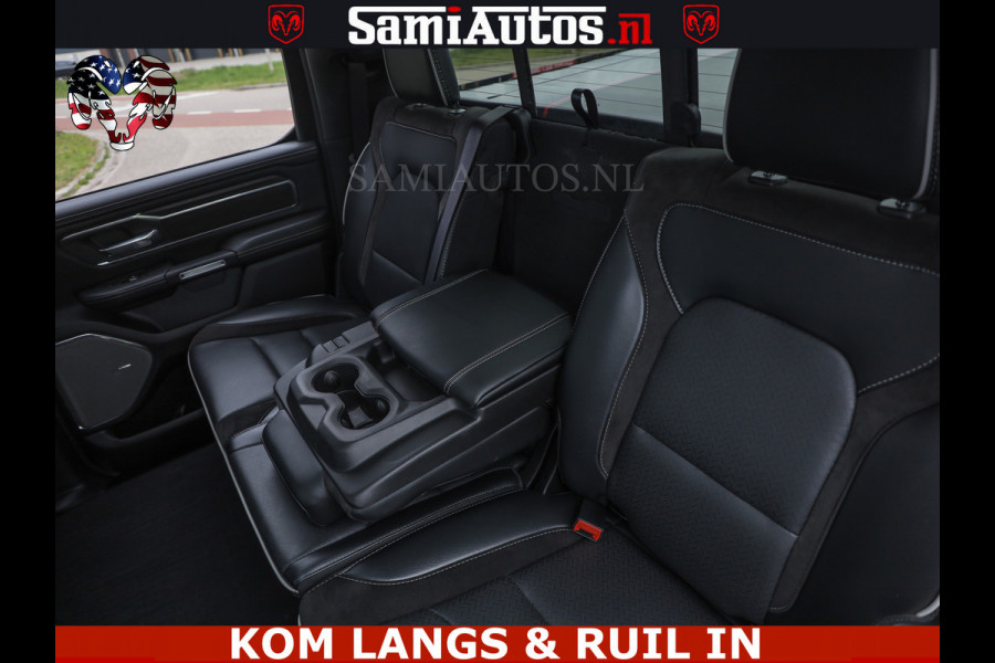 Dodge Ram NIGHT PREMIUM | 426PK | STRIPING | LUCHTVERING | HUD | PANO | 360 CAM | Full Option | LIMITED WHEELS | De Meest Luxe Pick-Up in  Comfortabele Dubbele Cabine met Royale 5 Zitplaatsen | EERSTE EIGENAAR | SMOKE PACK | BOM VOL |