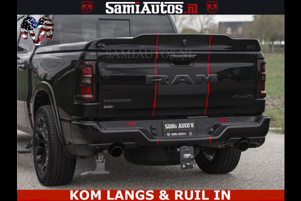Dodge Ram NIGHT PREMIUM | 426PK | STRIPING | LUCHTVERING | HUD | PANO | 360 CAM | Full Option | LIMITED WHEELS | De Meest Luxe Pick-Up in  Comfortabele Dubbele Cabine met Royale 5 Zitplaatsen | EERSTE EIGENAAR | SMOKE PACK | BOM VOL |