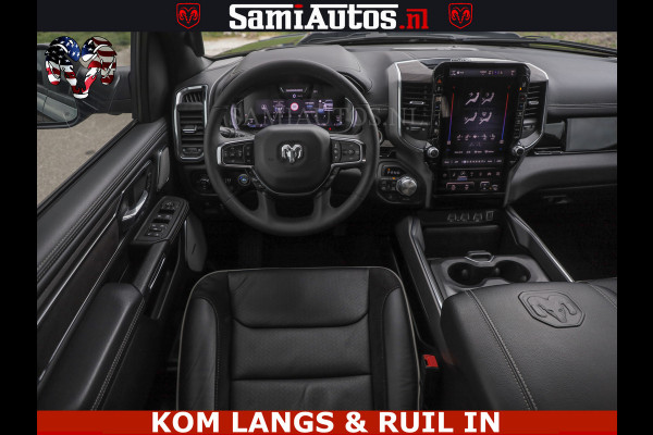 Dodge Ram NIGHT PREMIUM | 426PK | STRIPING | LUCHTVERING | HUD | PANO | 360 CAM | Full Option | LIMITED WHEELS | De Meest Luxe Pick-Up in  Comfortabele Dubbele Cabine met Royale 5 Zitplaatsen | EERSTE EIGENAAR | SMOKE PACK | BOM VOL |