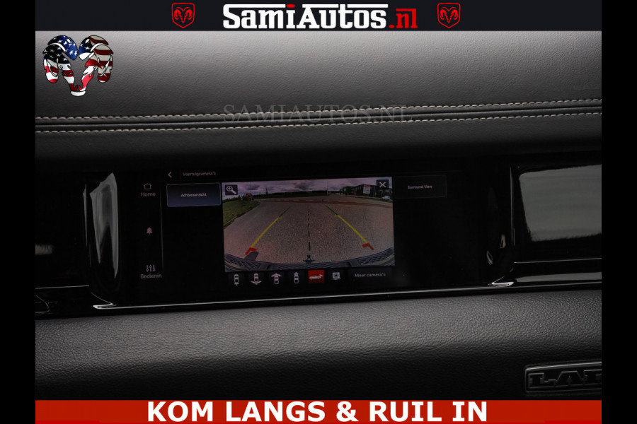 Dodge Ram NIGHT PREMIUM | 426PK | STRIPING | LUCHTVERING | HUD | PANO | 360 CAM | Full Option | LIMITED WHEELS | De Meest Luxe Pick-Up in  Comfortabele Dubbele Cabine met Royale 5 Zitplaatsen | EERSTE EIGENAAR | SMOKE PACK | BOM VOL |