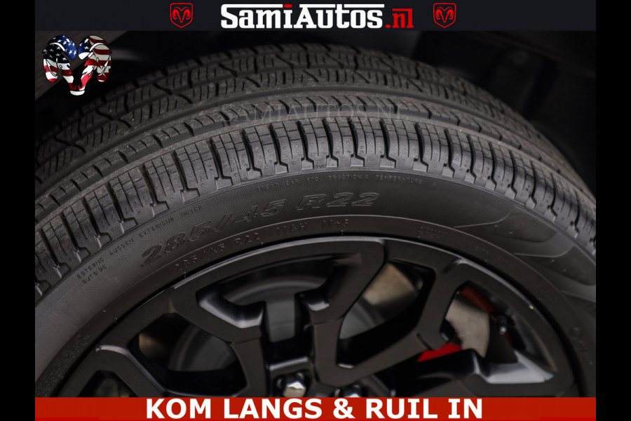 Dodge Ram NIGHT PREMIUM | 426PK | STRIPING | LUCHTVERING | HUD | PANO | 360 CAM | Full Option | LIMITED WHEELS | De Meest Luxe Pick-Up in  Comfortabele Dubbele Cabine met Royale 5 Zitplaatsen | EERSTE EIGENAAR | SMOKE PACK | BOM VOL |