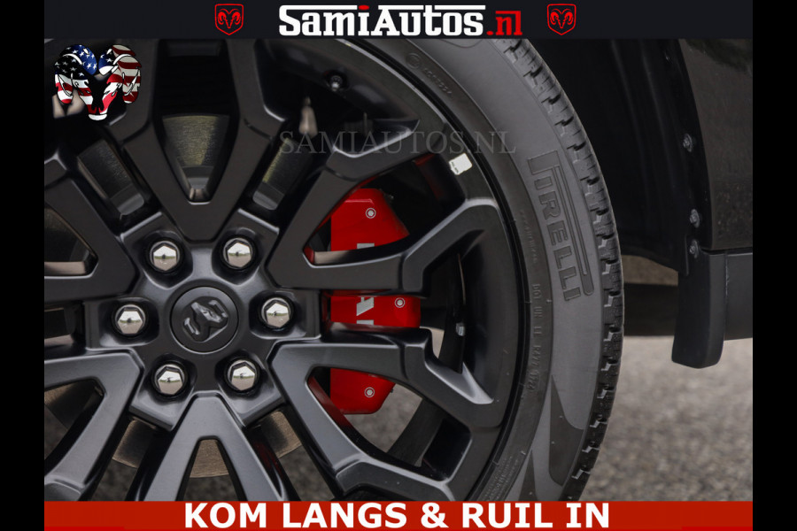 Dodge Ram NIGHT PREMIUM | 426PK | STRIPING | LUCHTVERING | HUD | PANO | 360 CAM | Full Option | LIMITED WHEELS | De Meest Luxe Pick-Up in  Comfortabele Dubbele Cabine met Royale 5 Zitplaatsen | EERSTE EIGENAAR | SMOKE PACK | BOM VOL |
