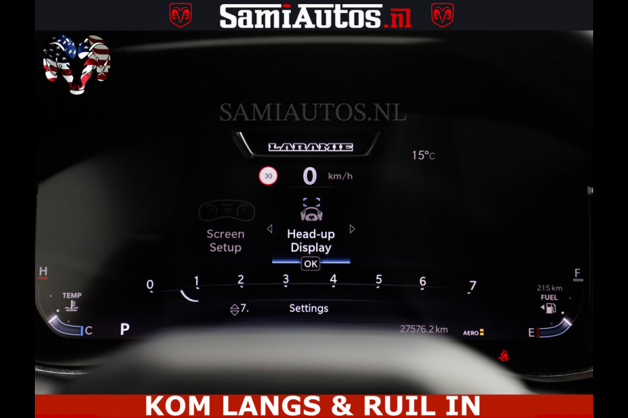 Dodge Ram NIGHT PREMIUM | 426PK | STRIPING | LUCHTVERING | HUD | PANO | 360 CAM | Full Option | LIMITED WHEELS | De Meest Luxe Pick-Up in  Comfortabele Dubbele Cabine met Royale 5 Zitplaatsen | EERSTE EIGENAAR | SMOKE PACK | BOM VOL |