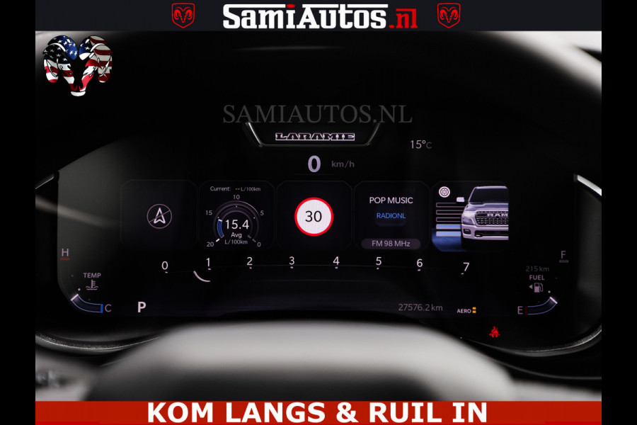 Dodge Ram NIGHT PREMIUM | 426PK | STRIPING | LUCHTVERING | HUD | PANO | 360 CAM | Full Option | LIMITED WHEELS | De Meest Luxe Pick-Up in  Comfortabele Dubbele Cabine met Royale 5 Zitplaatsen | EERSTE EIGENAAR | SMOKE PACK | BOM VOL |