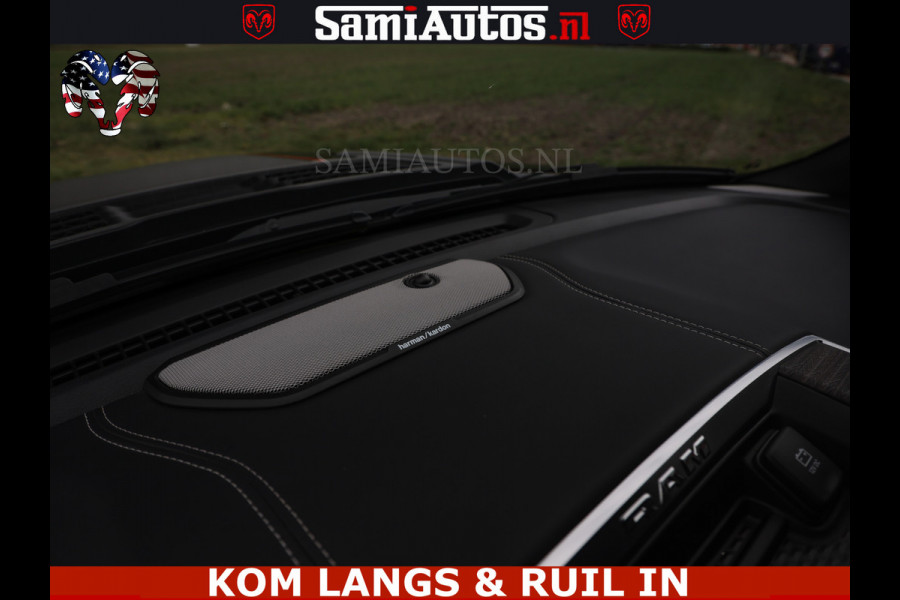 Dodge Ram NIGHT PREMIUM | 426PK | STRIPING | LUCHTVERING | HUD | PANO | 360 CAM | Full Option | LIMITED WHEELS | De Meest Luxe Pick-Up in  Comfortabele Dubbele Cabine met Royale 5 Zitplaatsen | EERSTE EIGENAAR | SMOKE PACK | BOM VOL |