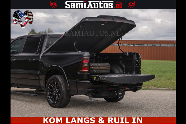 Dodge Ram NIGHT PREMIUM | 426PK | STRIPING | LUCHTVERING | HUD | PANO | 360 CAM | Full Option | LIMITED WHEELS | De Meest Luxe Pick-Up in  Comfortabele Dubbele Cabine met Royale 5 Zitplaatsen | EERSTE EIGENAAR | SMOKE PACK | BOM VOL |
