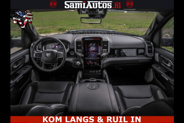 Dodge Ram NIGHT PREMIUM | 426PK | STRIPING | LUCHTVERING | HUD | PANO | 360 CAM | Full Option | LIMITED WHEELS | De Meest Luxe Pick-Up in  Comfortabele Dubbele Cabine met Royale 5 Zitplaatsen | EERSTE EIGENAAR | SMOKE PACK | BOM VOL |