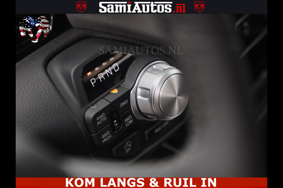 Dodge Ram NIGHT PREMIUM | 426PK | STRIPING | LUCHTVERING | HUD | PANO | 360 CAM | Full Option | LIMITED WHEELS | De Meest Luxe Pick-Up in  Comfortabele Dubbele Cabine met Royale 5 Zitplaatsen | EERSTE EIGENAAR | SMOKE PACK | BOM VOL |
