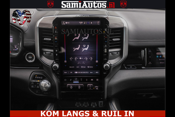 Dodge Ram NIGHT PREMIUM | 426PK | STRIPING | LUCHTVERING | HUD | PANO | 360 CAM | Full Option | LIMITED WHEELS | De Meest Luxe Pick-Up in  Comfortabele Dubbele Cabine met Royale 5 Zitplaatsen | EERSTE EIGENAAR | SMOKE PACK | BOM VOL |