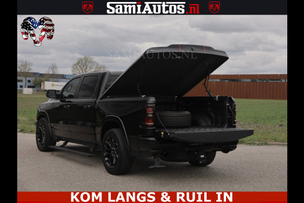Dodge Ram NIGHT PREMIUM | 426PK | STRIPING | LUCHTVERING | HUD | PANO | 360 CAM | Full Option | LIMITED WHEELS | De Meest Luxe Pick-Up in  Comfortabele Dubbele Cabine met Royale 5 Zitplaatsen | EERSTE EIGENAAR | SMOKE PACK | BOM VOL |