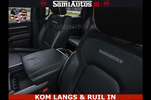 Dodge Ram NIGHT PREMIUM | 426PK | STRIPING | LUCHTVERING | HUD | PANO | 360 CAM | Full Option | LIMITED WHEELS | De Meest Luxe Pick-Up in  Comfortabele Dubbele Cabine met Royale 5 Zitplaatsen | EERSTE EIGENAAR | SMOKE PACK | BOM VOL |