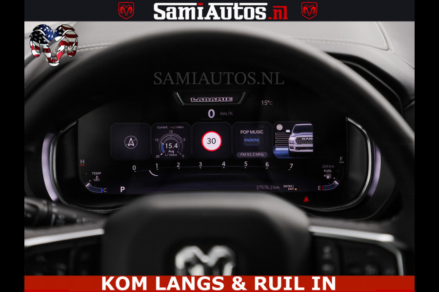 Dodge Ram NIGHT PREMIUM | 426PK | STRIPING | LUCHTVERING | HUD | PANO | 360 CAM | Full Option | LIMITED WHEELS | De Meest Luxe Pick-Up in  Comfortabele Dubbele Cabine met Royale 5 Zitplaatsen | EERSTE EIGENAAR | SMOKE PACK | BOM VOL |