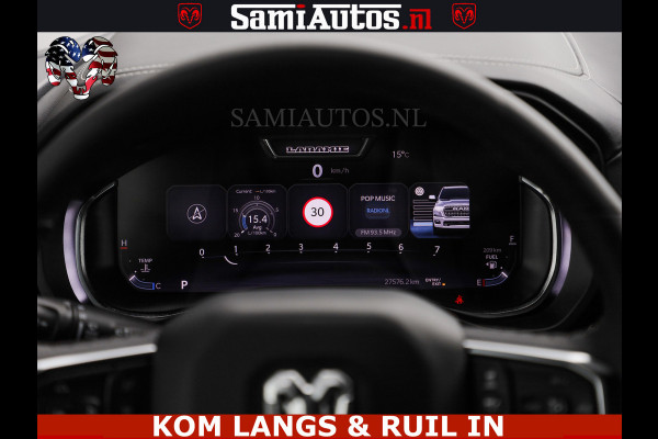 Dodge Ram NIGHT PREMIUM | 426PK | STRIPING | LUCHTVERING | HUD | PANO | 360 CAM | Full Option | LIMITED WHEELS | De Meest Luxe Pick-Up in  Comfortabele Dubbele Cabine met Royale 5 Zitplaatsen | EERSTE EIGENAAR | SMOKE PACK | BOM VOL |