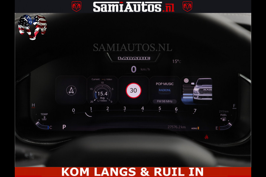 Dodge Ram NIGHT PREMIUM | 426PK | STRIPING | LUCHTVERING | HUD | PANO | 360 CAM | Full Option | LIMITED WHEELS | De Meest Luxe Pick-Up in  Comfortabele Dubbele Cabine met Royale 5 Zitplaatsen | EERSTE EIGENAAR | SMOKE PACK | BOM VOL |