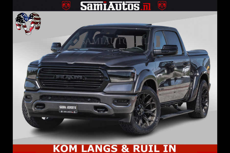 Dodge Ram HULK PACK | 360 CAMERA | ADAPTIVE CRUSE | PANODAK | VOLLE UITVOERING | LARAMIE NIGHT | 5.7 V8 HEMI 402PK 4x4 | CREWCAB 5 PERSOONS | GRIJSKENTEKEN | Granite Crystal Metallic Mijn Voorraad Nr 1998 - 24130