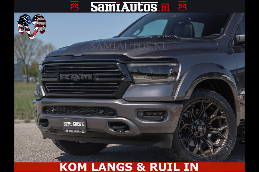 Dodge Ram HULK PACK | 360 CAMERA | ADAPTIVE CRUSE | PANODAK | VOLLE UITVOERING | LARAMIE NIGHT | 5.7 V8 HEMI 402PK 4x4 | CREWCAB 5 PERSOONS | GRIJSKENTEKEN | Granite Crystal Metallic Mijn Voorraad Nr 1998 - 24130