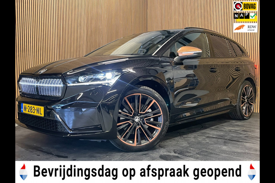 Škoda ENYAQ iV 80 Founders Edition Black|90% SOH|CRYSTAL FACE|LEDER|NAVI|CAMERA|STUURVERWARMING|NAP|NL-AUTO|1e EIGENAAR|INCL.BTW|