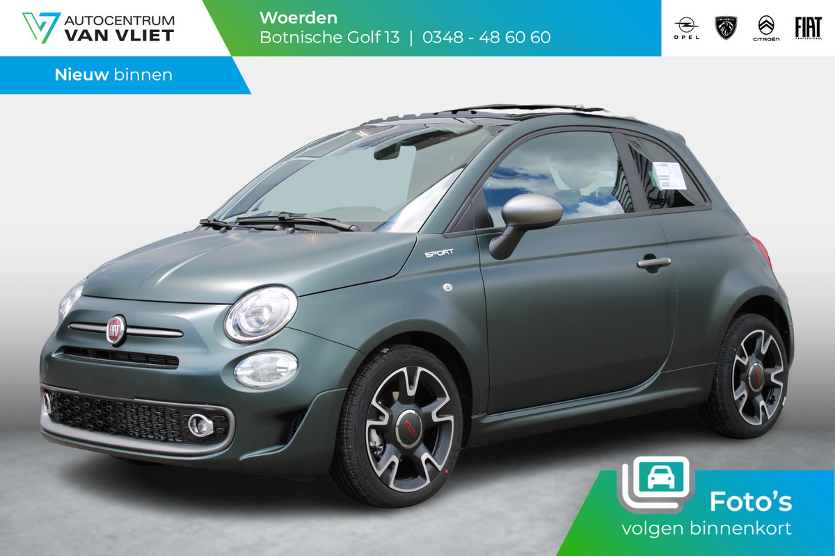 Fiat 500 Hybrid Sport | NET BINNEN! | Clima | PDC | Schuif/Kanteldak | Apple Carplay | 16" | Beats | Matt Groen