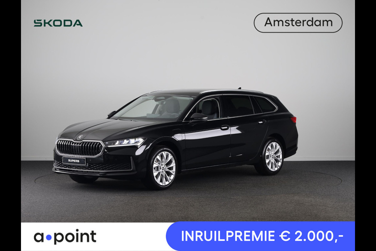 Škoda Superb Combi Business Edition PHEV 1.5 TSI 204 pk 6 versn. DSG | Trekhaak, wegklapbaar | Chrome pakket | Lichtmetalen velgen 18 inch Dofida zilver