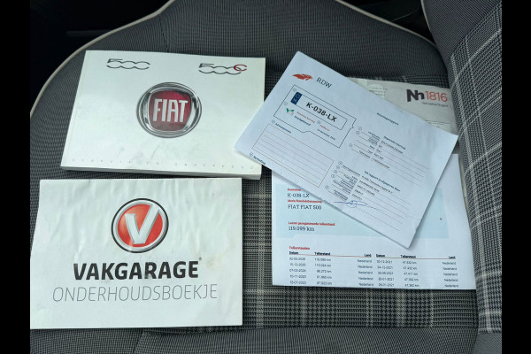 Fiat 500 1.2 4 cilinder Lounge , panoramadak, 16 inch lmv, climaat controle, nieuwe distributieriem