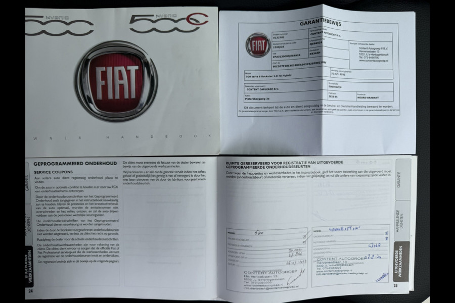 Fiat 500 1.0 Hybrid Rockstar / Panoramadak / Clima / Navi-Apple CarPlay-Android / 1e Eigenaar / Fiat Dealer Onderhouden / NED-Fiat