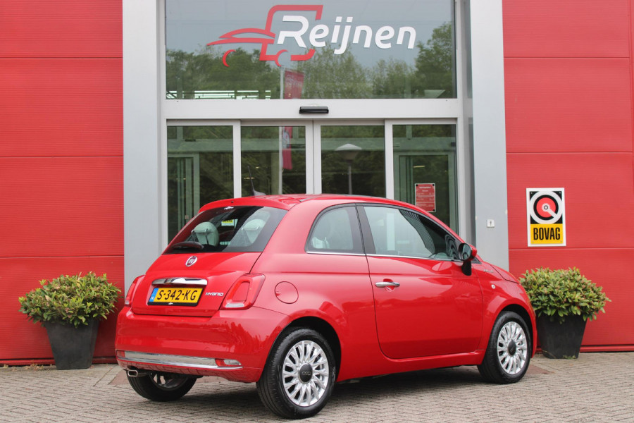 Fiat 500 1.0 Hybrid 69PK DOLCEVITA | PANORAMA DAK | APPLE CARPLAY/ANDROID AUTO | HALF LEDEREN BEKLEDING "TESSUTO DISEGNO" MET SPORTSTOELEN | DONKERE HEMELBEKLEDING | CRUISE CONTROL | AIRCO | LICHTMETALEN VELGEN 15" | CHROME DELEN EXTERIEUR | DAB+ RADIO |
