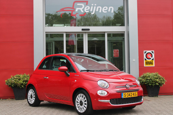 Fiat 500 1.0 Hybrid 69PK DOLCEVITA | PANORAMA DAK | APPLE CARPLAY/ANDROID AUTO | HALF LEDEREN BEKLEDING "TESSUTO DISEGNO" MET SPORTSTOELEN | DONKERE HEMELBEKLEDING | CRUISE CONTROL | AIRCO | LICHTMETALEN VELGEN 15" | CHROME DELEN EXTERIEUR | DAB+ RADIO |