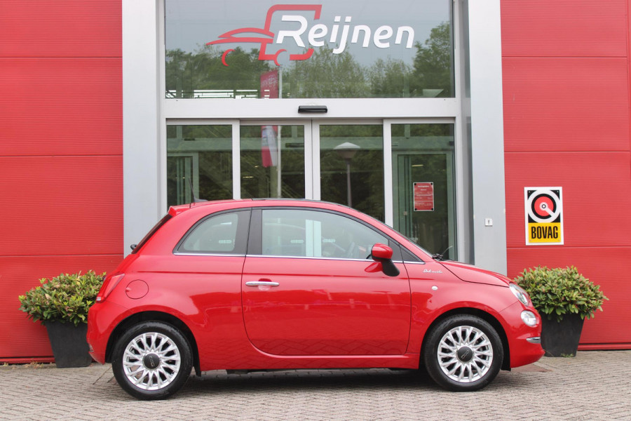 Fiat 500 1.0 Hybrid 69PK DOLCEVITA | PANORAMA DAK | APPLE CARPLAY/ANDROID AUTO | HALF LEDEREN BEKLEDING "TESSUTO DISEGNO" MET SPORTSTOELEN | DONKERE HEMELBEKLEDING | CRUISE CONTROL | AIRCO | LICHTMETALEN VELGEN 15" | CHROME DELEN EXTERIEUR | DAB+ RADIO |