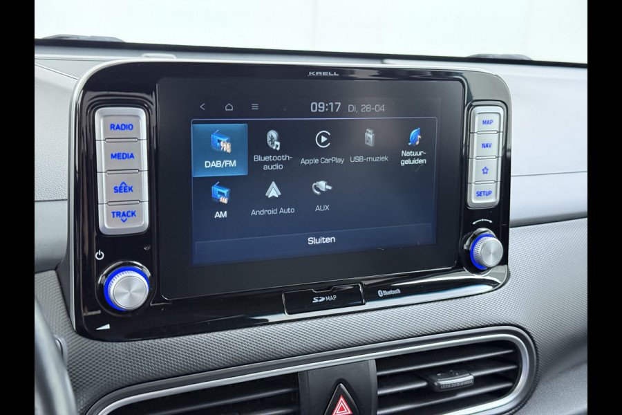 Hyundai Kona EV 64kWh 204pk Premium Warmtepomp Leer Head-Up Display Apple Carplay Android Navi Camera Elektr.Stoelen+Verwarmd+Ventilatie Adap Verwarmd Stuur Pdc Subwoofer Bluetooth Dodehoek detector Privacy Glas Rijstrooksensor Origineel Nederlandse EV