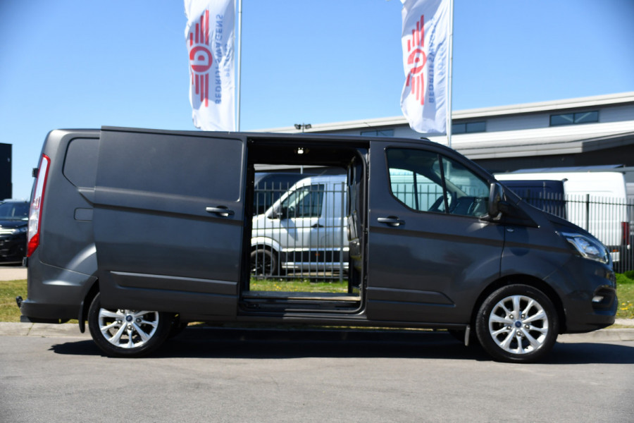 Ford Transit Custom 300 2.0 TDCI L2H1 Limited Camera, Cruise, Carplay, 2 x Schuifdeur, Trekhaak, 130pk, Stoelverwarming, Multimedia, Uniek!