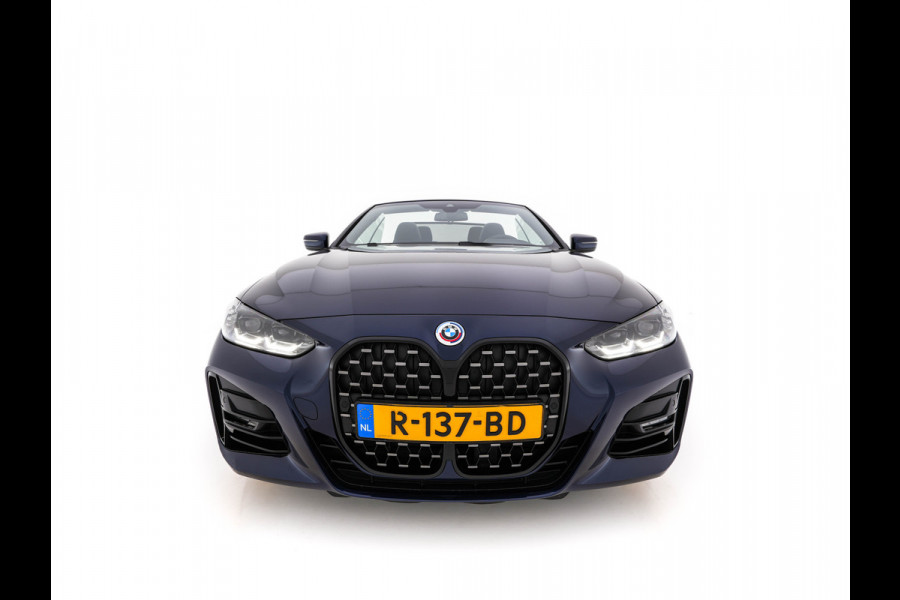 BMW 4 Serie Cabrio 420i M-Sportpack High Executive (INCL-BTW) *LEATHER | FULL-LED | MEMORY-PACK | BLINDSPOT | DIGI-COCKPIT | HIFI-SOUND | SHIFTPADDLES | CAMERA | DAB | NAVI-FULLMAP | TOWBAR | 19''ALU*