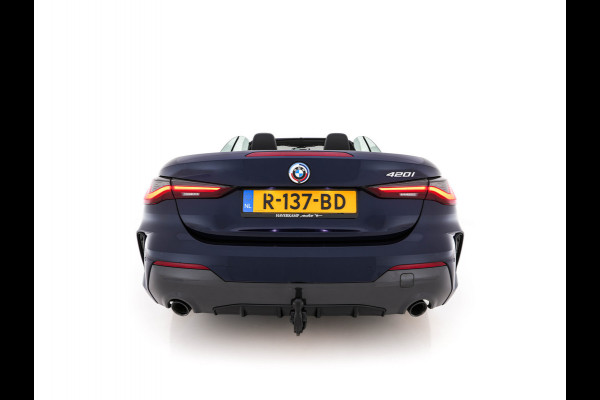 BMW 4 Serie Cabrio 420i M-Sportpack High Executive (INCL-BTW) *LEATHER | FULL-LED | MEMORY-PACK | BLINDSPOT | DIGI-COCKPIT | HIFI-SOUND | SHIFTPADDLES | CAMERA | DAB | NAVI-FULLMAP | TOWBAR | 19''ALU*