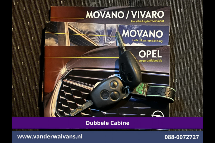 Opel Movano 2.3 Turbo 146pk L2H2 Dubbele cabine Euro6 Airco | Imperiaal | Omvormer | 2500kg Trekhaak | LM velgen Navigatie, Camera, Cruisecontrol, Parkeersensoren, 5-zits