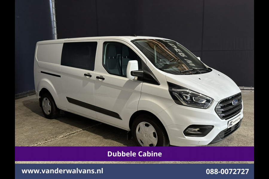 Ford Transit Custom 2.0 TDCI 131pk Automaat L2H1 Dubbele Cabine Euro6 Airco | 6-Zits | Camera | Navigatie | Apple Carplay Android Auto, Xenon, Cruisecontrol, Stoelverwarming, Verwarmde voorruit, Parkeersensoren, Achterklep