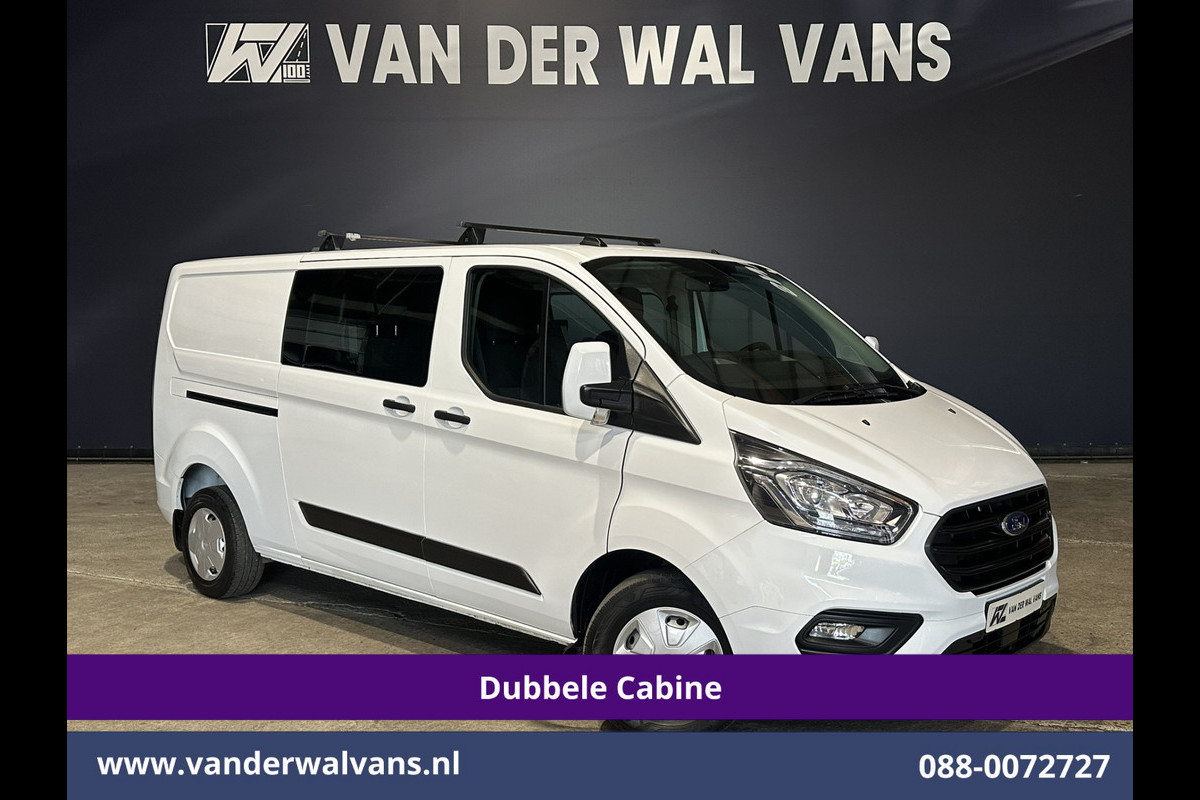 Ford Transit Custom 2.0 TDCI 131pk L2H1 Dubbele Cabine Inrichting Euro6 Airco | 5-Zits | Camera | Cruisecontrol | LED Parkeersensoren, Stoelverwarming, Achterklep, Dakdragers, 2800kg trekvermogen