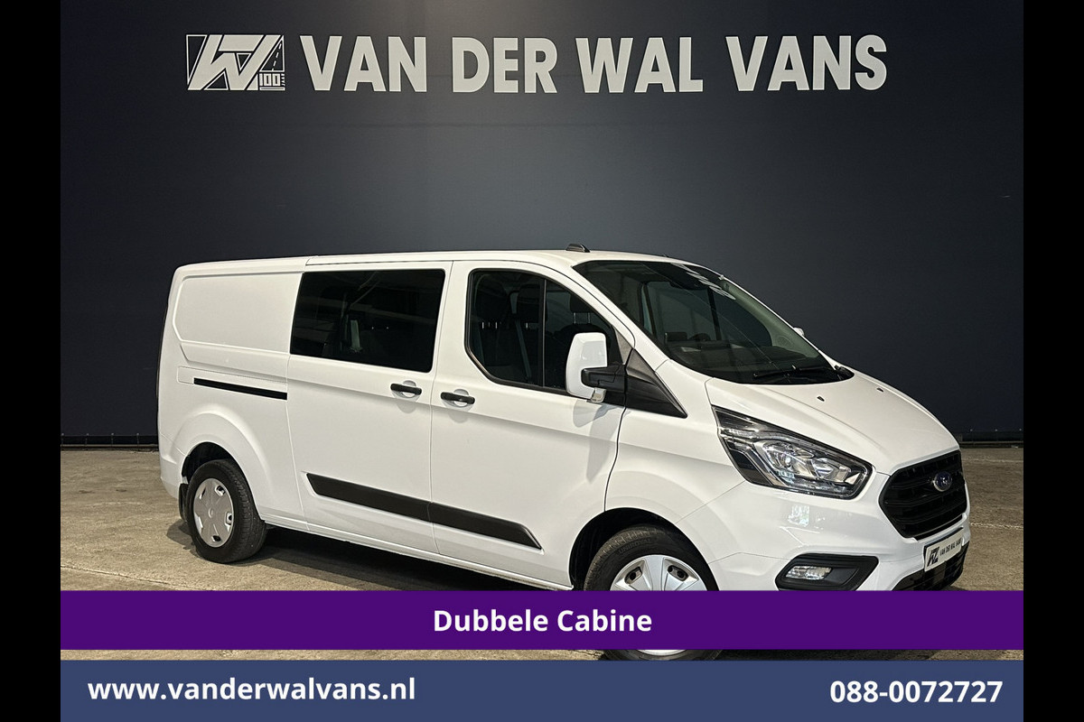 Ford Transit Custom 2.0 TDCI 130pk Automaat L2H1 Dubbele Cabine Inrichting Euro6 Airco | 6-Zits | Camera | Navigatie | LED Apple Carplay, Android Auto, Adaptieve Cruisecontrol, Trekhaak, Stoelverwarming, Verwarmde voorruit, Parkeersensoren, Achterklep