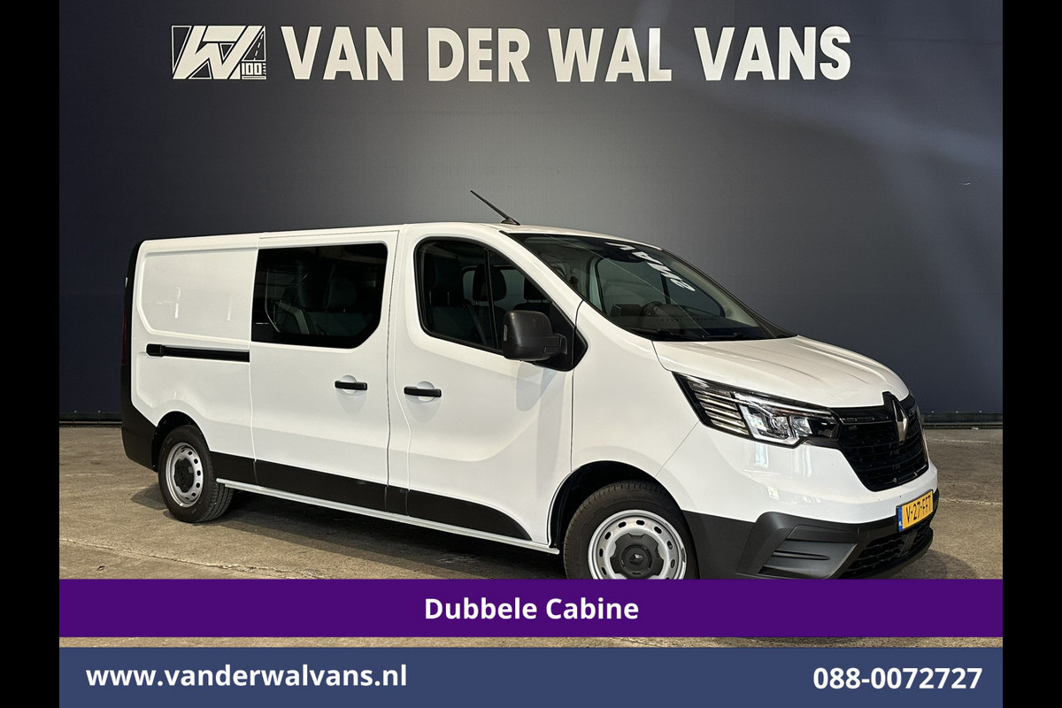 Renault Trafic 2.0 Blue dCi 131pk L2H1 Dubbele Cabine Euro6 Fabrieksgarantie Airco | 6-Zits | Apple Carplay | LED 2500kg Trekhaak, Android Auto, Cruisecontrol, Parkeersensoren, Bijrijdersbank